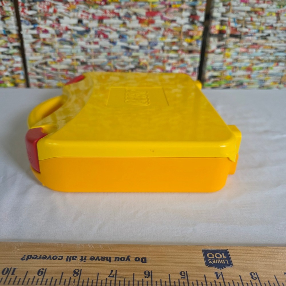 LEGO Yellow Plastic Storage Carrying Case Organizer with Red Latches Handle - Picture 12 of 16